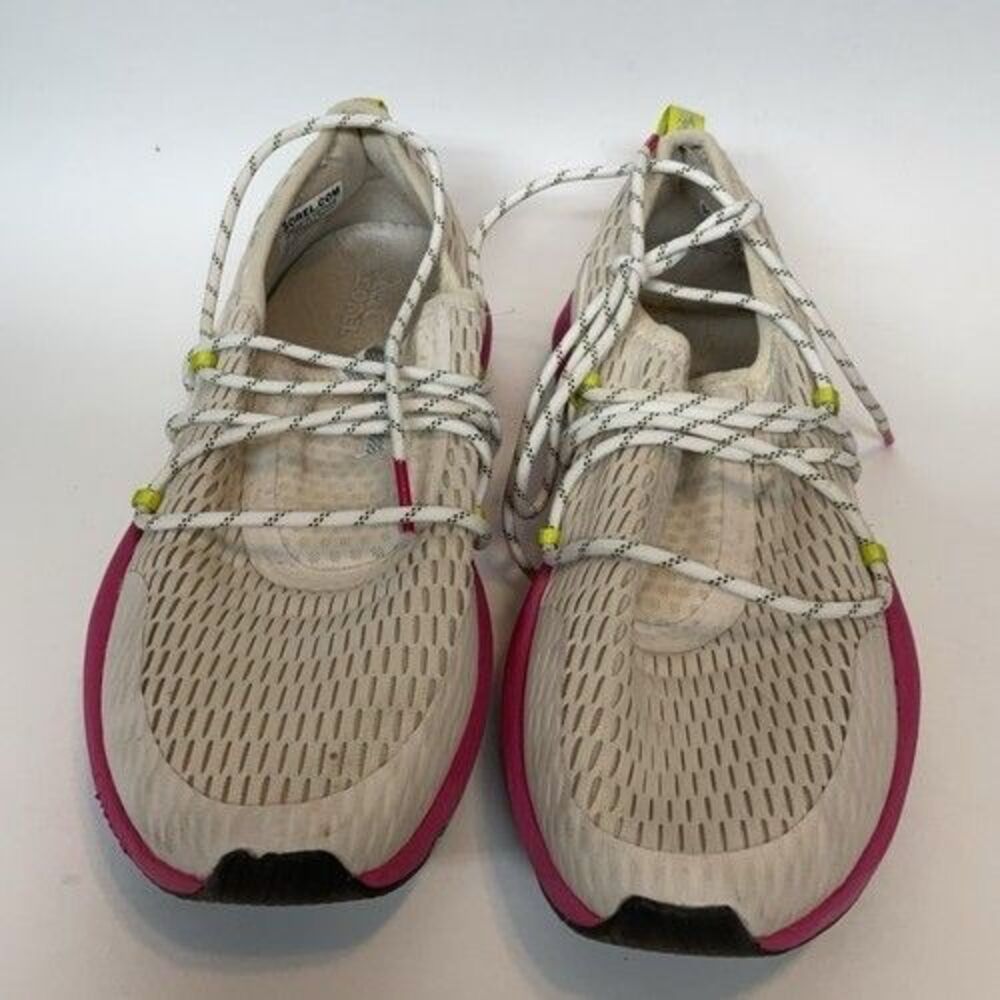 Sorel Kinetic Impact Pink/White Lace Up Cactus Sneakers Women 9.5 Vietnam Mesh - Picture 8 of 12